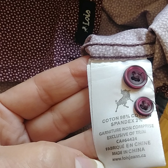 Lois Button down burgundy shirt XL - Picture 9 of 9